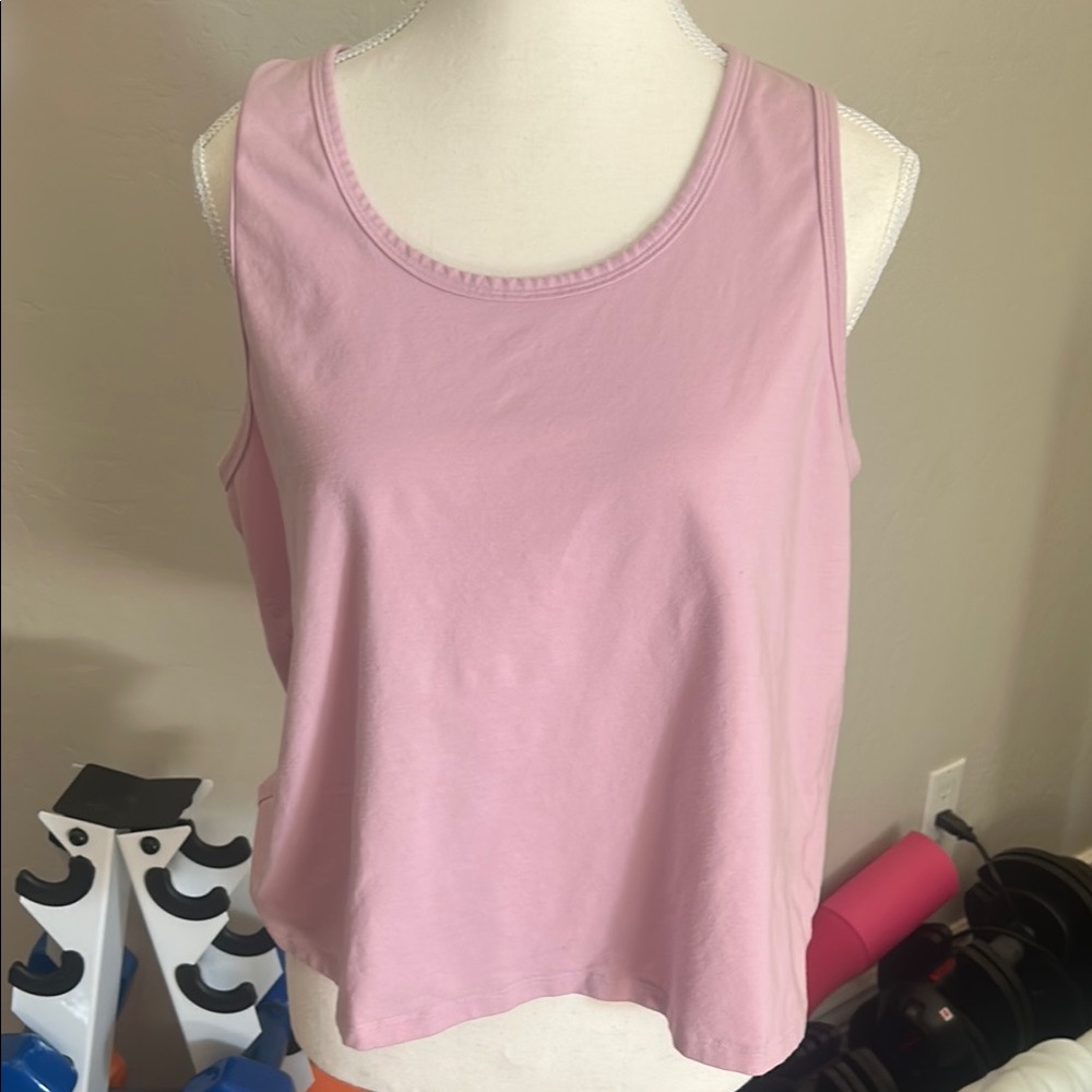 Athleta Pink Tank Top with Breathable Fabric and Relaxed Fit